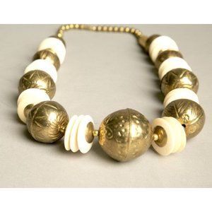 Chunky Baubles Exotic Beads Vintage Ethnic Necklace Costume Jewelry